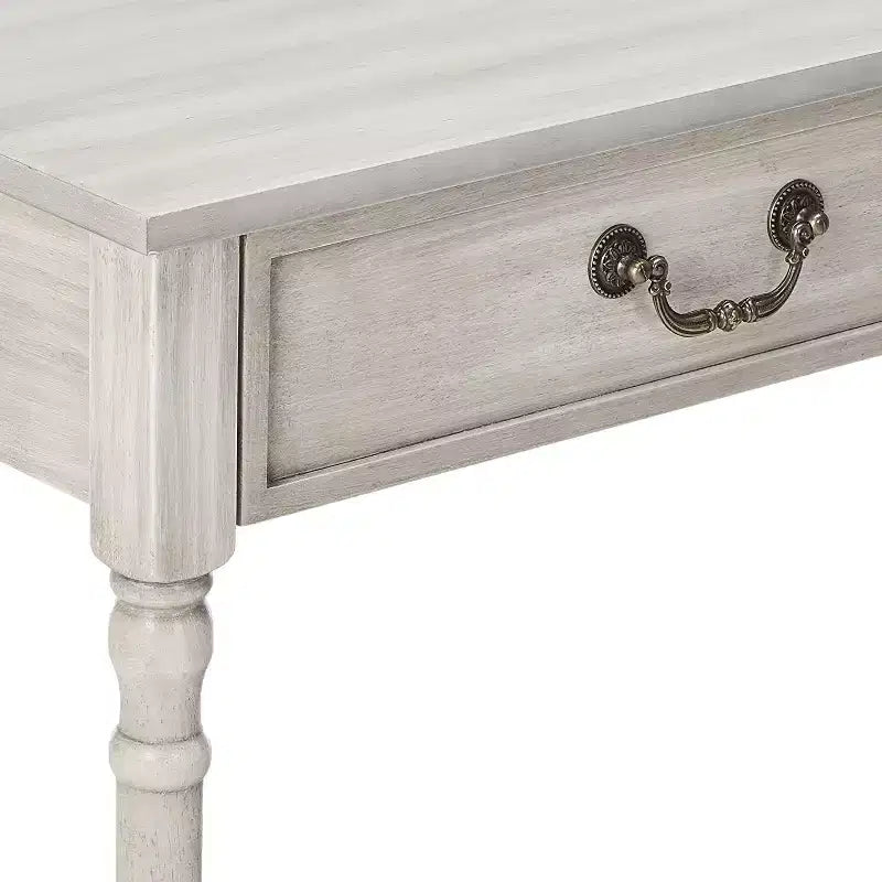 Kings Brand Furniture  2 Drawer Wooden Hall Console Sofa Table, Washed Oak Finish