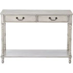 Kings Brand Furniture  2 Drawer Wooden Hall Console Sofa Table, Washed Oak Finish