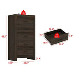 Commode verticale à 5 tiroirs Famapy, commode en bois texturé avec poignées décoratives en métal