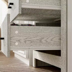Commode verticale à 5 tiroirs Famapy, commode en bois texturé avec poignées décoratives en métal