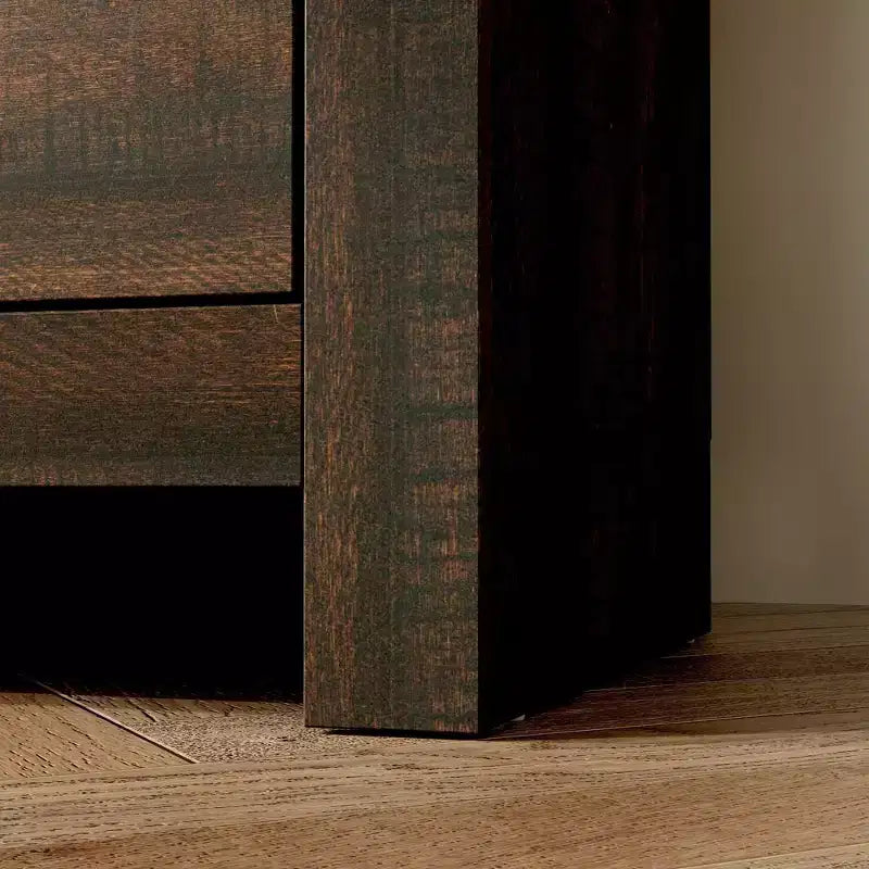 Commode verticale à 5 tiroirs Famapy, commode en bois texturé avec poignées décoratives en métal