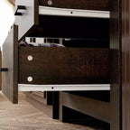 Commode verticale à 5 tiroirs Famapy, commode en bois texturé avec poignées décoratives en métal