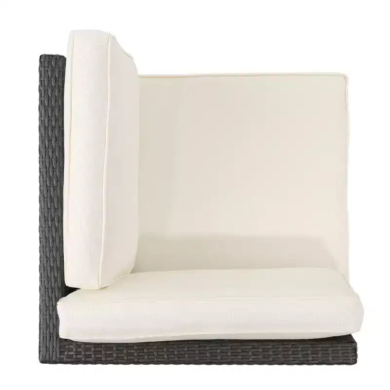 Christopher Knight Home Felicity Ensemble de conversation d'extérieur modulaire en osier 6 pièces avec coussins