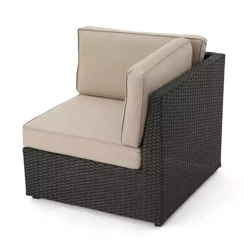Christopher Knight Home Felicity Ensemble de conversation d'extérieur modulaire en osier 6 pièces avec coussins