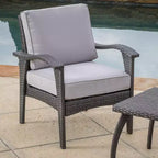 GDFStudio Hilary Outdoor Wicker 8 Seater Chat Set with Cushions