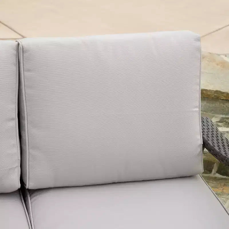 GDFStudio Hilary Outdoor Wicker 8 Seater Chat Set with Cushions