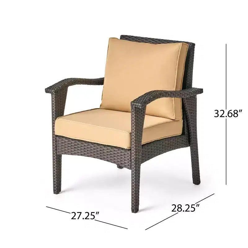 GDFStudio Hilary Outdoor Wicker 8 Seater Chat Set with Cushions