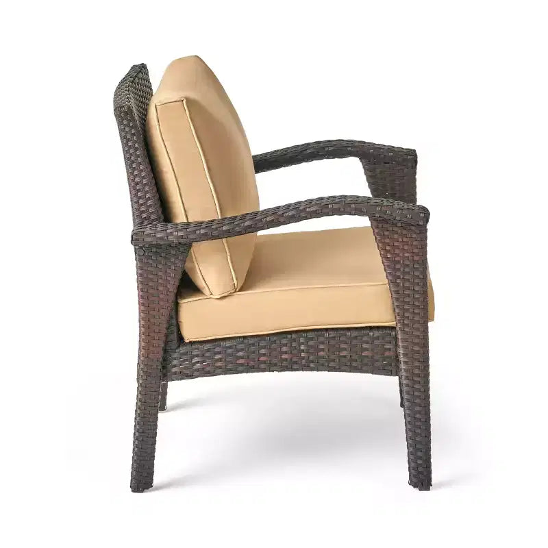 GDFStudio Hilary Outdoor Wicker 8 Seater Chat Set with Cushions