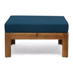 GDFStudio Allaire Acacia Wood 3 Seater Sectional Sofa Set with Ottoman