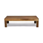 GDFStudio Allaire Acacia Wood 3 Seater Sectional Sofa Set with Ottoman