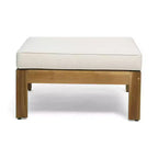 GDFStudio Allaire Acacia Wood 3 Seater Sectional Sofa Set with Ottoman