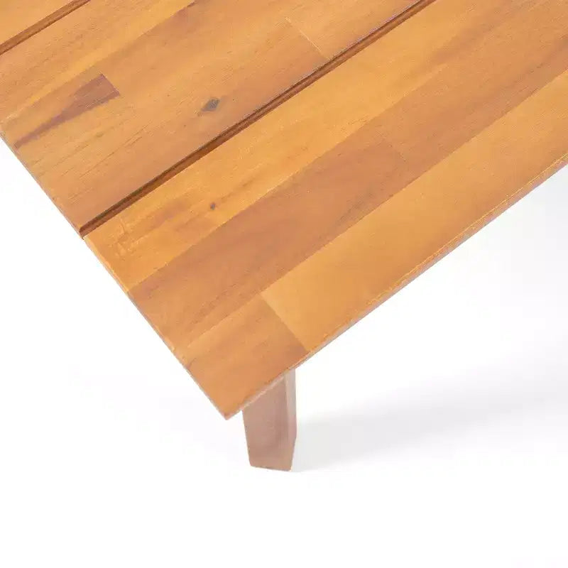 GDFStudio Burrough Ensemble causeuse et table basse en bois d'acacia d'extérieur avec coussins