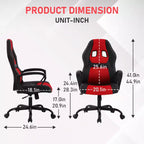 BestMassage Gaming Chair Office Chair with Lumbar Support Adjustable Height PU Leather Executive Chair for Women Men Adults