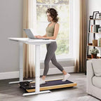 Soozier Quiet 2.5HP Walking Pad Under Desk Treadmill with Remote Control, Transport Wheels and LED Display for Home Gym Office