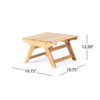 Christopher Knight Home Sedona Outdoor Acacia Wood 3 Piece Chat Set with Cushions