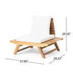 Christopher Knight Home Sedona Outdoor Acacia Wood 3 Piece Chat Set with Cushions