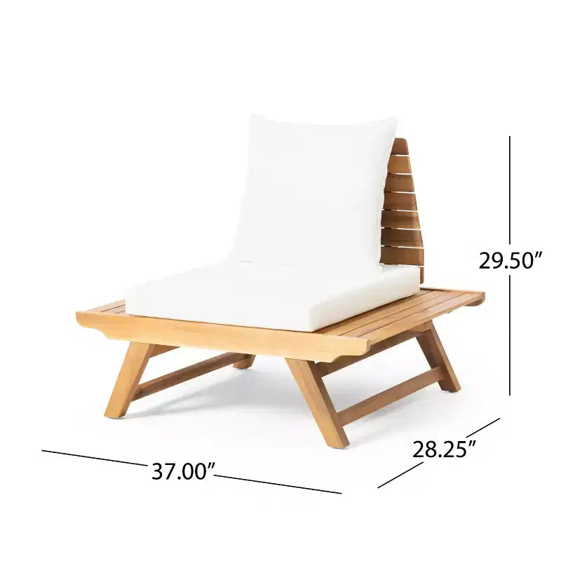Christopher Knight Home Sedona Outdoor Acacia Wood 3 Piece Chat Set with Cushions