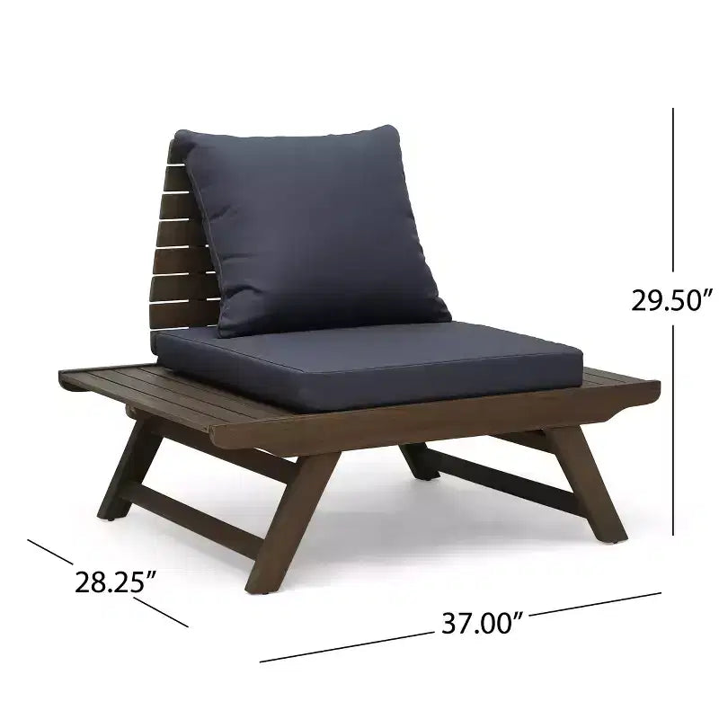 Christopher Knight Home Sedona Outdoor Acacia Wood 3 Piece Chat Set with Cushions