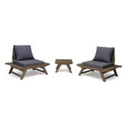 Christopher Knight Home Sedona Outdoor Acacia Wood 3 Piece Chat Set with Cushions