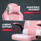 BestMassage Gaming Chair Computer Desk Chair with Lumbar Support Upholstery and Rolling Swivel Chair Base for PC Gaming and Executive Use