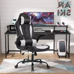 BestMassage Gaming Chair Computer Desk Chair with Lumbar Support Upholstery and Rolling Swivel Chair Base for PC Gaming and Executive Use