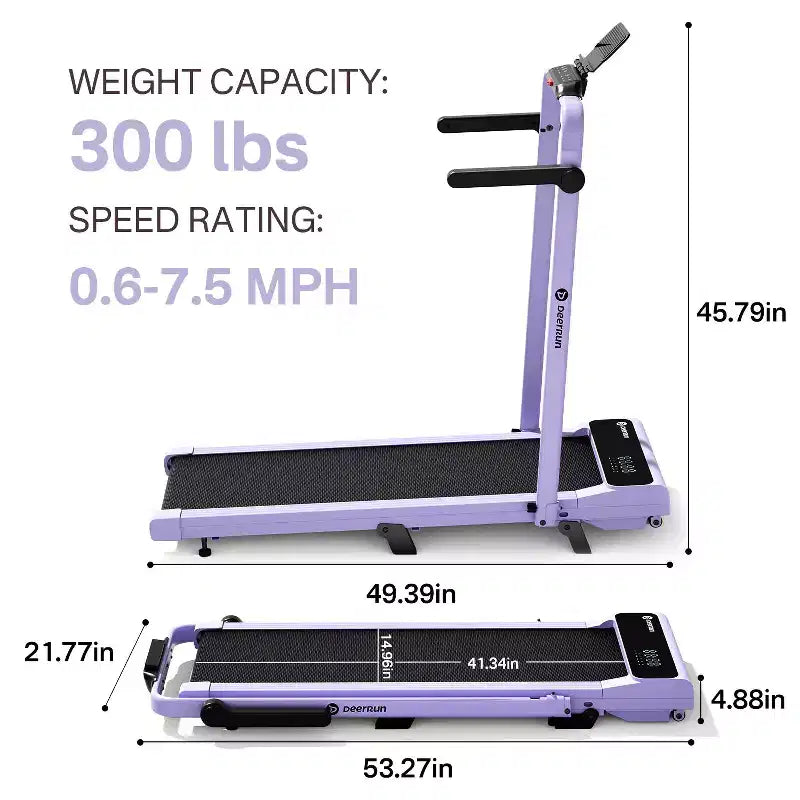 DeerRun A6 Plus Everyday Cardio Treadmill with 5% Incline, Adjustable Speed up to 7.5 MPH, 300 lbs