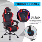 FDW Gaming Chair Racing Desk Chair with Footrest Lumbar Support Headrest Armrest Task Rolling Swivel Adjustable PC Gamer Chair