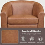 Yaheetech Faux Leather Accent Chair Barrel Chair for Living Room, Bedroom