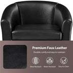 Yaheetech Faux Leather Accent Chair Barrel Chair for Living Room, Bedroom