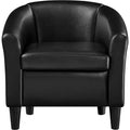 Yaheetech Faux Leather Accent Chair Barrel Chair for Living Room, Bedroom