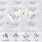 GDFStudio Mary 12 Matelas hybride à ressorts ensachés individuels en mousse à mémoire de forme blanche