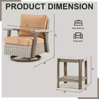 UPTIOT Outdoor Rocking Polyethylene (PE) Wicker Chair with Cushions