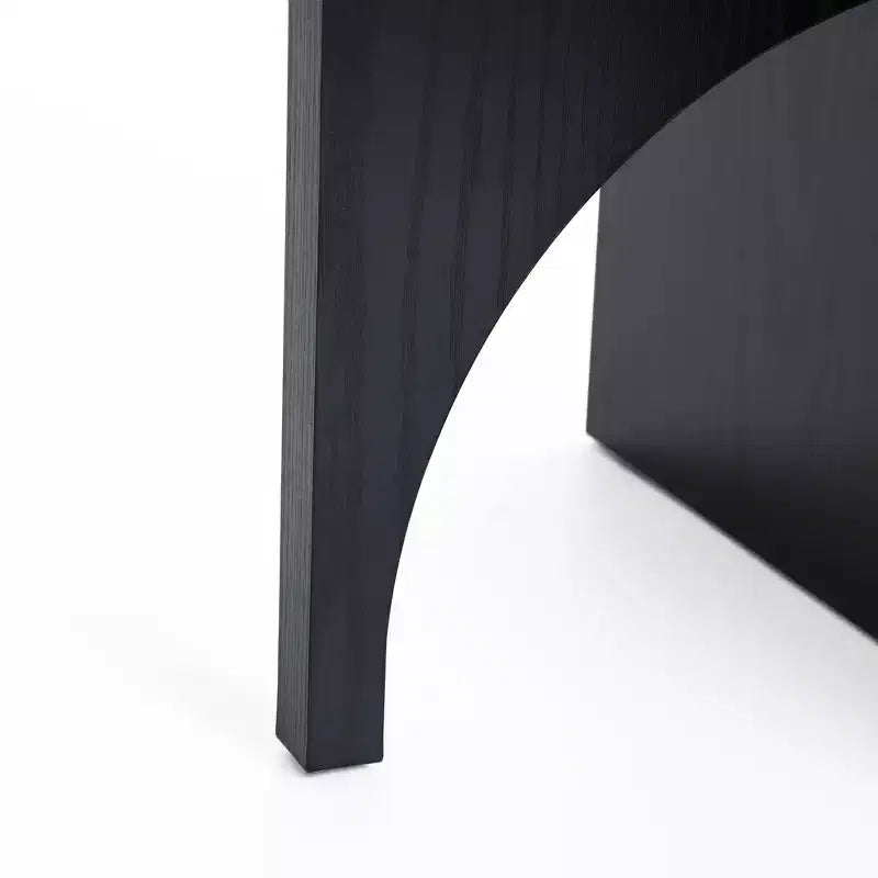 LuxenHome 19.3 Modern Square Side Table, Black End Table with Natural Wood Top, Side Table for Living Room