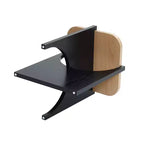 LuxenHome 19.3 Modern Square Side Table, Black End Table with Natural Wood Top, Side Table for Living Room