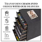 5-Drawer Office File Storage Cabinet, Smart Storage with Adjustable Dividers, Lockable Casters & Smooth Slides