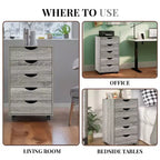 5-Drawer Office File Storage Cabinet, Smart Storage with Adjustable Dividers, Lockable Casters & Smooth Slides