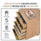 5-Drawer Office File Storage Cabinet, Smart Storage with Adjustable Dividers, Lockable Casters & Smooth Slides