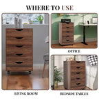 5-Drawer Office File Storage Cabinet, Smart Storage with Adjustable Dividers, Lockable Casters & Smooth Slides