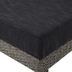 GDFStudio Hensley Outdoor Wicker 5 Seater V-Shape Sectional Sofa Chat Set with Cushions, Mixed Black/Dark Gray