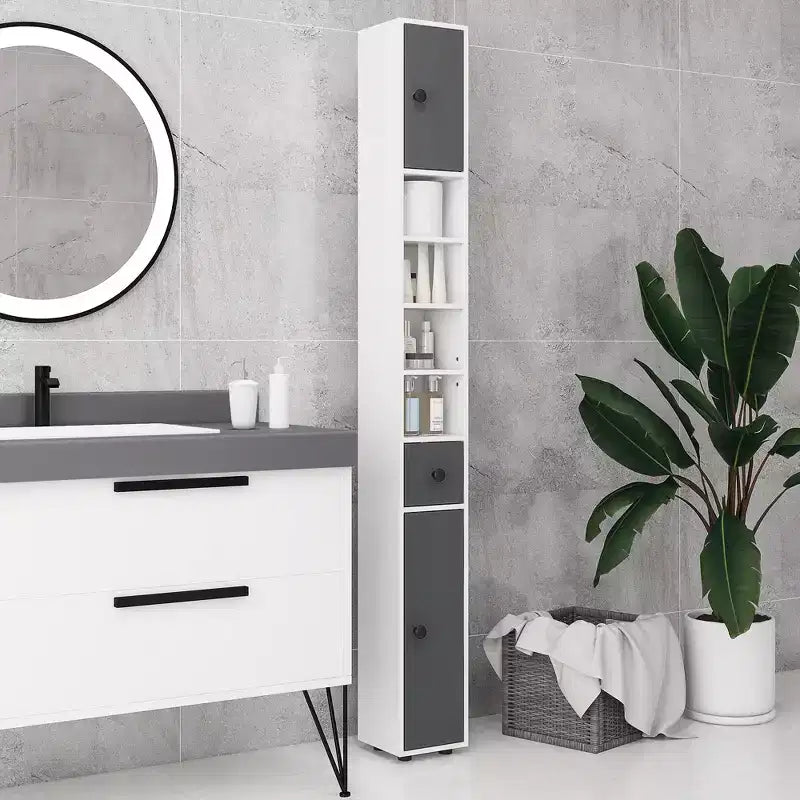 Kleankin Open Shelves Bathroom Storage Cabinet, Door Cabinets, Toilet Paper Cabinet