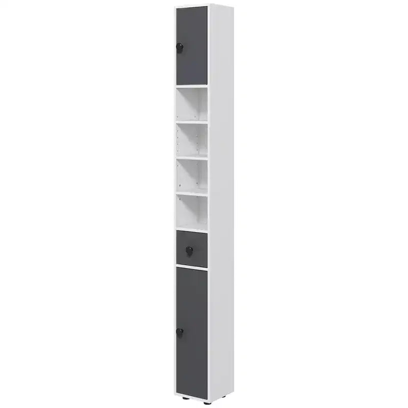 Kleankin Open Shelves Bathroom Storage Cabinet, Door Cabinets, Toilet Paper Cabinet