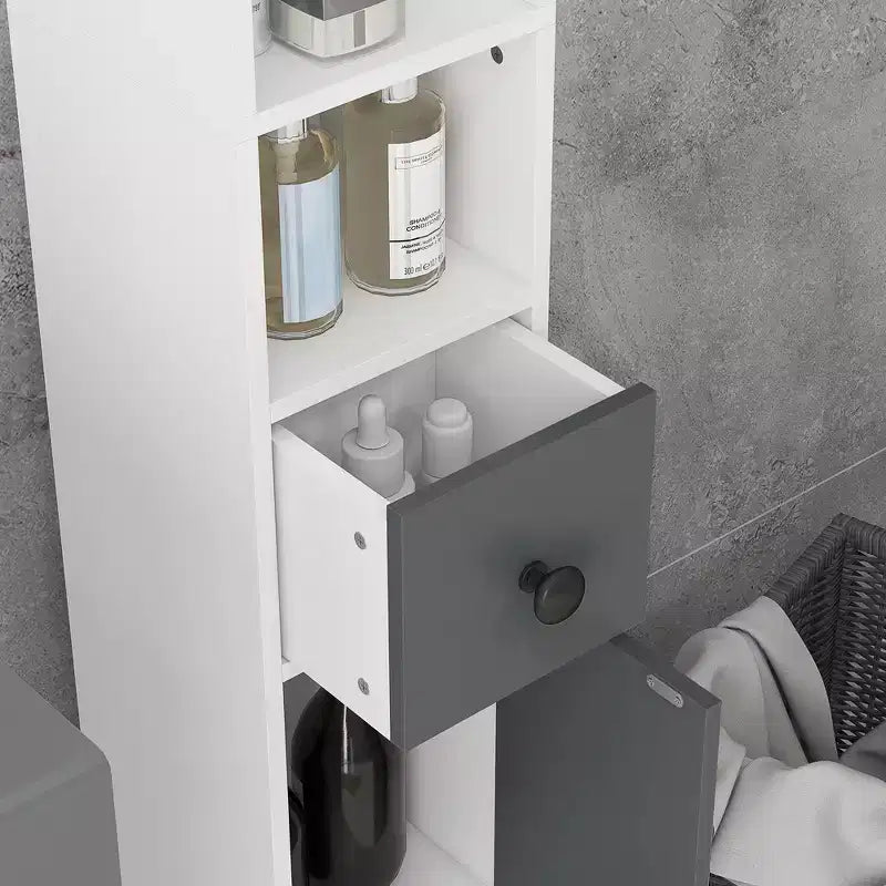 Kleankin Open Shelves Bathroom Storage Cabinet, Door Cabinets, Toilet Paper Cabinet