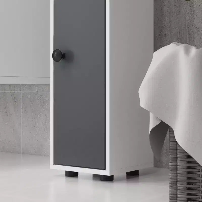 Kleankin Open Shelves Bathroom Storage Cabinet, Door Cabinets, Toilet Paper Cabinet