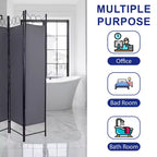 FDW Paravents 4 Panneaux 1,7 m Paravent Pliant Autonome Cloison de Séparation Intimité avec Tissu et Cadre Métallique pour Bureau à Domicile Chambre