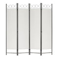 FDW Room Dividers 4 Panel 5.6FT Folding Freestanding Room Divider Privacy Divider Partition with Fabric & Metal Frame for Home Office Bedroom