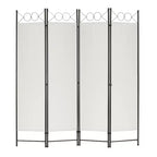 FDW Room Dividers 4 Panel 5.6FT Folding Freestanding Room Divider Privacy Divider Partition with Fabric & Metal Frame for Home Office Bedroom