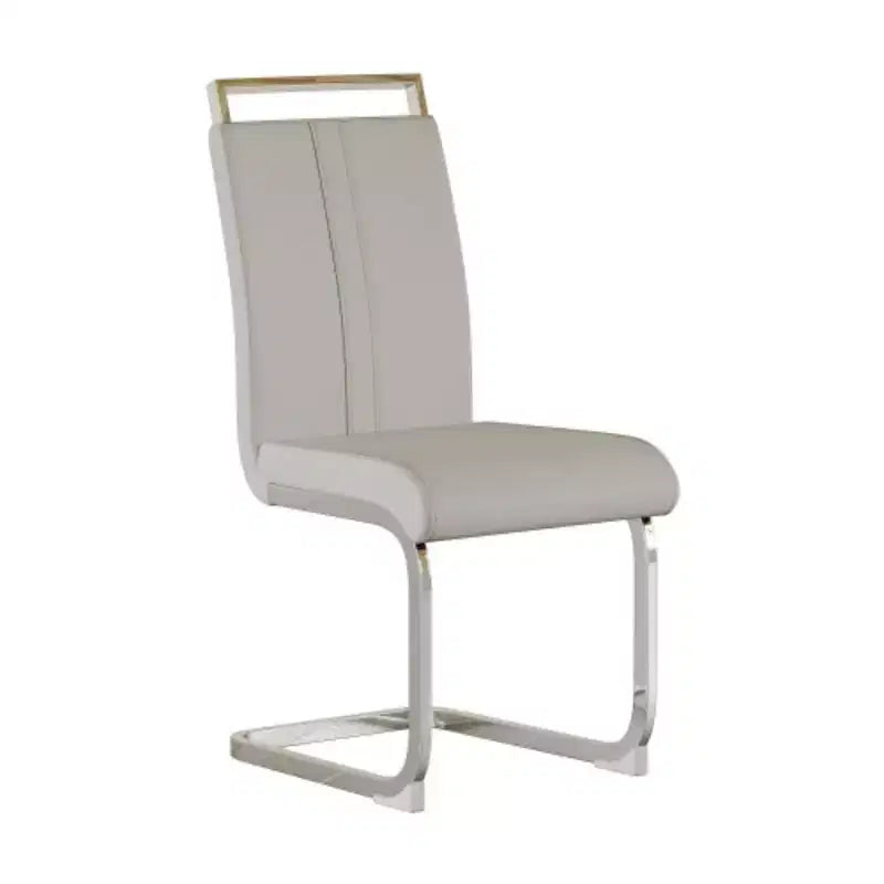 Lot de 2 chaises de salle à manger modernes à dossier haut avec pieds en métal en forme de C