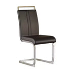 Lot de 2 chaises de salle à manger modernes à dossier haut avec pieds en métal en forme de C