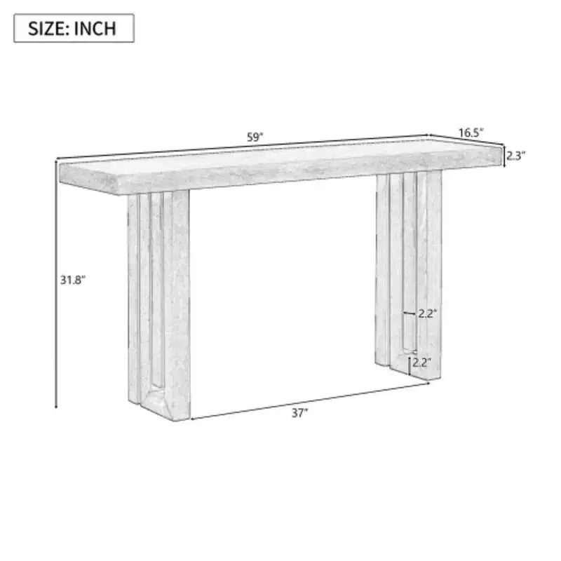 Uniquely Designed Oak Veneer Console Table with Distinctive Side Shapes, Suitable for Entryway, Hallway, Living Room, Foyer, Corridor