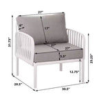 Christopher Knight Home Leah 4 Seater Outdoor Plastic and Glass Conversation Sets with Cushions